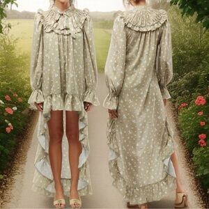 NWT We Wore What Hi Lo Dress Polka-Dot Floral Size Medium